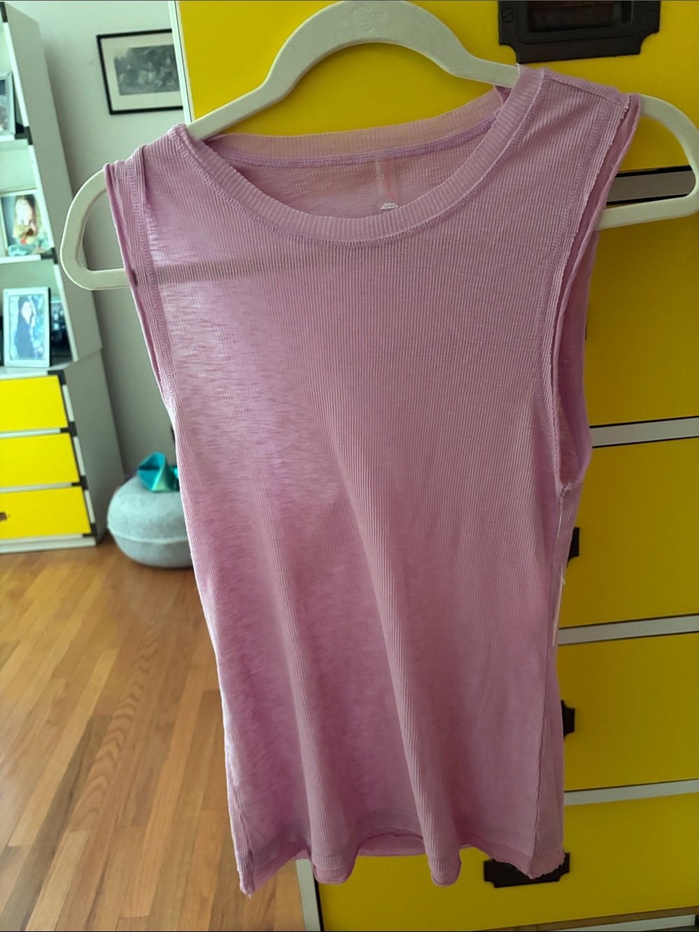 Free People Sleeveless Ribbed Tank Top - Light Lavender Pink